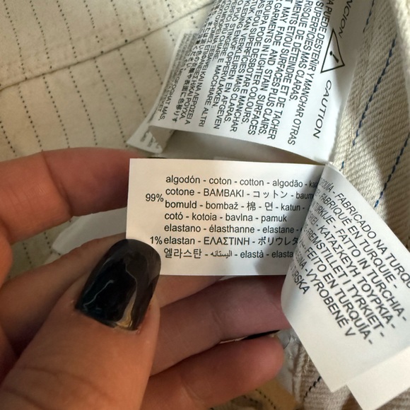 Zara Beige and Blue Striped Trousers/Jeans - Picture 8 of 8